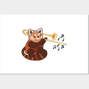 Trombone Red Panda Posters and Art